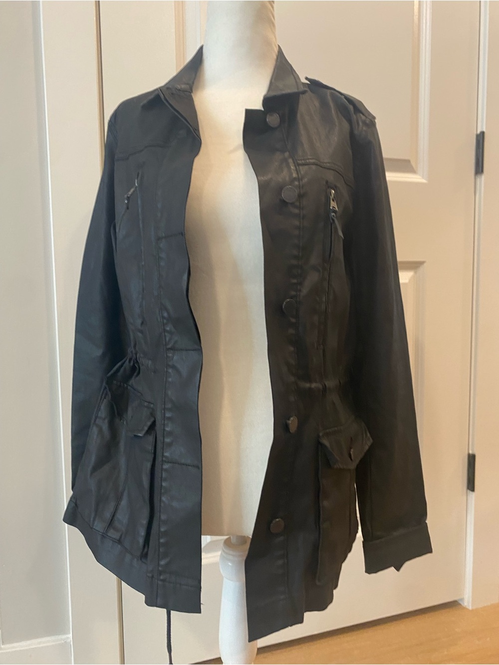 PAIGE Black Onyx Coated Utility Field Jacket Twill Style 105827003